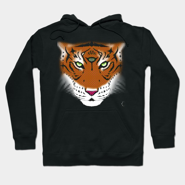 Third Eye of the Tiger | Half Tone Hoodie by ConstellationPublishing